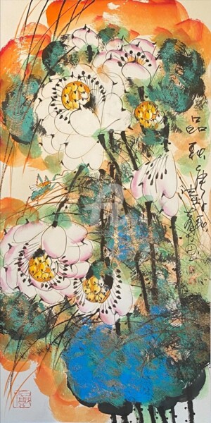 Painting titled "Sense the autumn 品秋…" by Dayou Lu, Original Artwork, Pigments