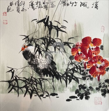 Malerei mit dem Titel "Fresh wind through…" von Dayou Lu, Original-Kunstwerk, Pigmente