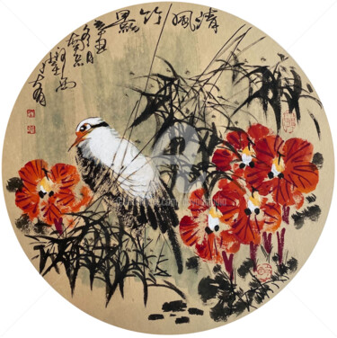 Pittura intitolato "Fresh wind through…" da Dayou Lu, Opera d'arte originale, pigmenti