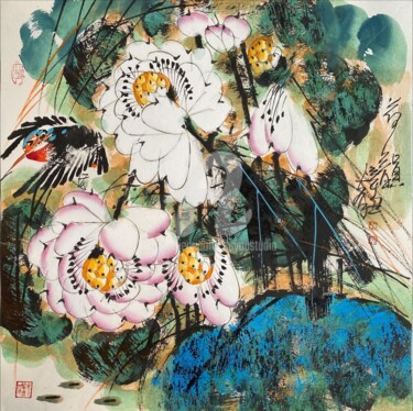 Peinture intitulée "Beautiful rhythm in…" par Dayou Lu, Œuvre d'art originale, Pigments