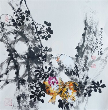 Painting titled "Fertility and fortu…" by Dayou Lu, Original Artwork, Pigments