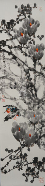 Painting titled "Sense the spring 春意…" by Dayou Lu, Original Artwork, Pigments
