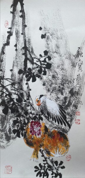 Malerei mit dem Titel "Harvest in the autu…" von Dayou Lu, Original-Kunstwerk, Pigmente