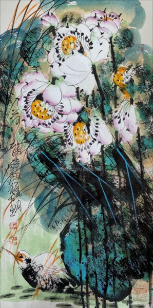 Painting titled "Beautiful rhythm in…" by Dayou Lu, Original Artwork, Pigments