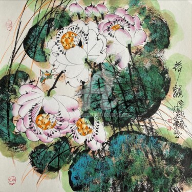 Pintura intitulada "Beautiful rhythm in…" por Dayou Lu, Obras de arte originais, Pigmentos