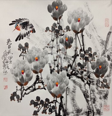 Malerei mit dem Titel "Spring time 春天里 （No…" von Dayou Lu, Original-Kunstwerk, Pigmente