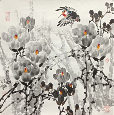 Painting titled "Spring rhythm 春韵 （N…" by Dayou Lu, Original Artwork, Pigments
