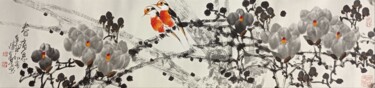 Malerei mit dem Titel "Spring message 春消息…" von Dayou Lu, Original-Kunstwerk, Pigmente