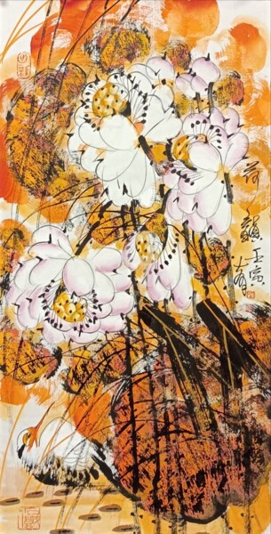 Painting titled "Beautiful rhythm in…" by Dayou Lu, Original Artwork, Pigments