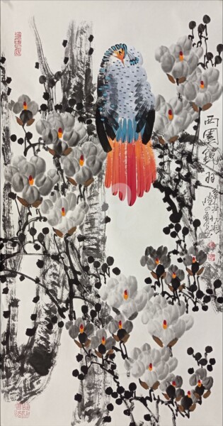 "Beautiful feather i…" başlıklı Tablo Dayou Lu tarafından, Orijinal sanat, Pigmentler