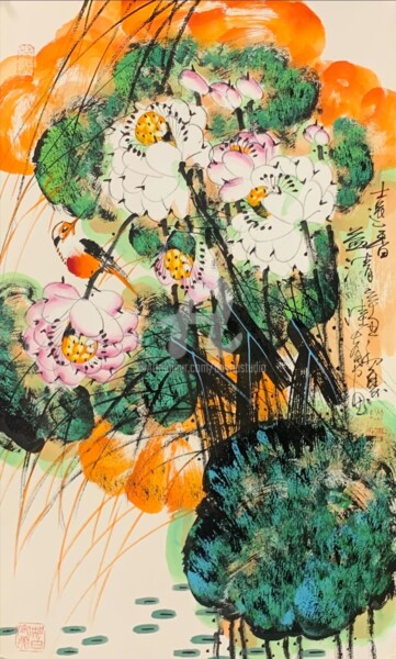 Painting titled "Long lasting fragra…" by Dayou Lu, Original Artwork, Pigments