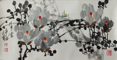 Painting titled "Pure white 净洁 （No.1…" by Dayou Lu, Original Artwork, Pigments