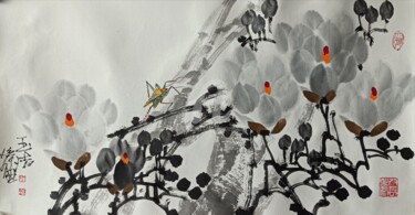 Painting titled "Pure white 玉洁 （No.1…" by Dayou Lu, Original Artwork, Pigments