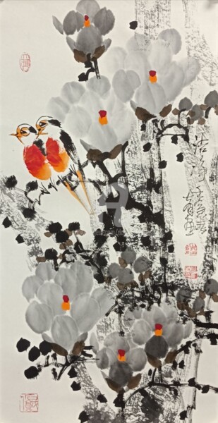 Painting titled "Pure white 洁净 （No.1…" by Dayou Lu, Original Artwork, Pigments