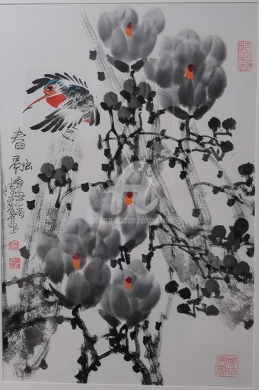 Painting titled "Spring in Harmony 春…" by Dayou Lu, Original Artwork, Ink