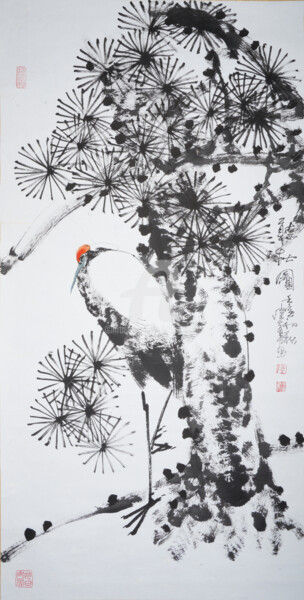 Pintura titulada "Listen to the Pine…" por Dayou Lu, Obra de arte original, Pigmentos