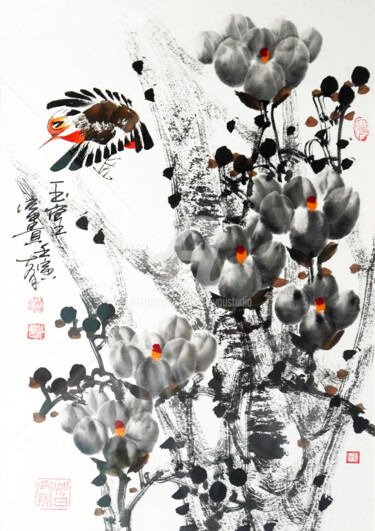 Malerei mit dem Titel "Riches and honour 玉…" von Dayou Lu, Original-Kunstwerk, Pigmente