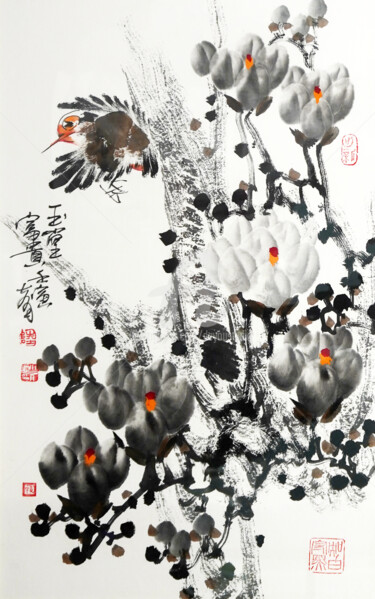 Painting titled "Riches and honour 玉…" by Dayou Lu, Original Artwork, Pigments