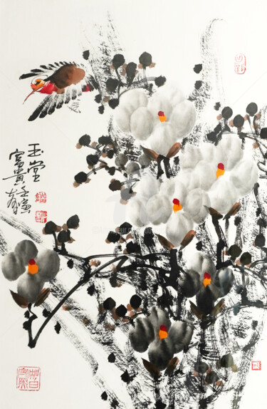 Painting titled "Riches and honour 玉…" by Dayou Lu, Original Artwork, Pigments