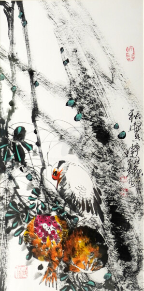 Картина под названием "Harvest in the autu…" - Dayou Lu, Подлинное произведение искусства, Пигменты