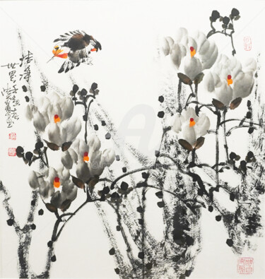 Painting titled "Fresh world 洁净世界 （N…" by Dayou Lu, Original Artwork, Pigments