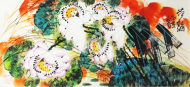 Pintura intitulada "Rhythm of the Lotus…" por Dayou Lu, Obras de arte originais, Pigmentos