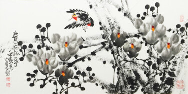 Painting titled "Spring story 春天故事 （…" by Dayou Lu, Original Artwork, Pigments