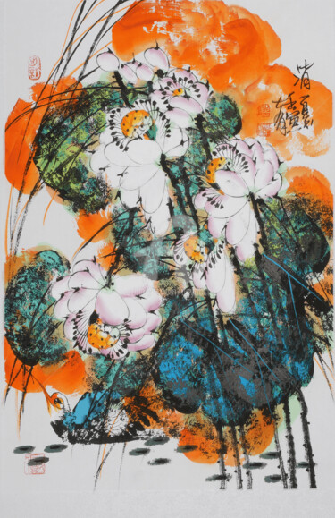 Malarstwo zatytułowany „Fresh summer 消夏 （No…” autorstwa Dayou Lu, Oryginalna praca, Pigmenty