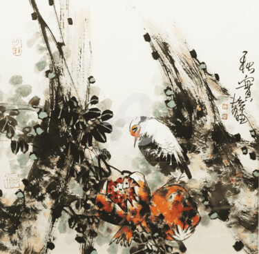 Malerei mit dem Titel "Harvest in the autu…" von Dayou Lu, Original-Kunstwerk, Pigmente