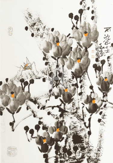 Peinture intitulée "No dust world 不染尘 （…" par Dayou Lu, Œuvre d'art originale, Pigments