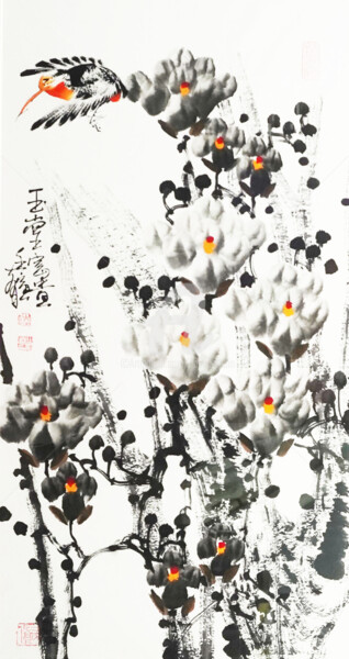 Peinture intitulée "Fragrance of Magnol…" par Dayou Lu, Œuvre d'art originale, Pigments