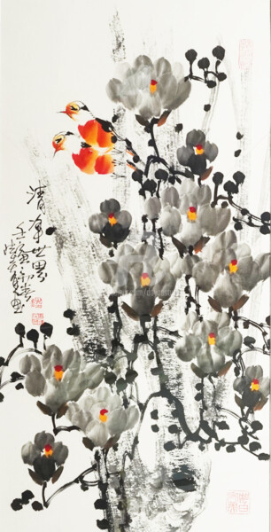 Pintura titulada "Fresh world 清净世界 （N…" por Dayou Lu, Obra de arte original, Pigmentos