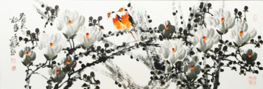 Peinture intitulée "Spring story 春天故事 （…" par Dayou Lu, Œuvre d'art originale, Pigments