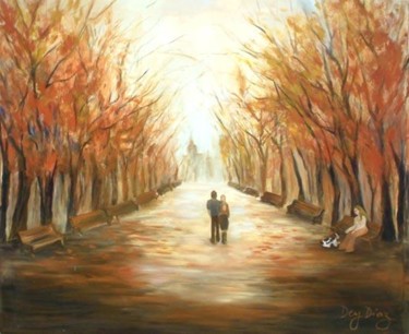 Painting titled "AUTUMN IN NEW YORK" by Dayse Diaz, Original Artwork
