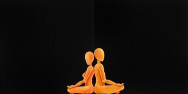 Painting titled "lovers i" by Dazeskin, Original Artwork, Acrylic