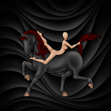 Digital Arts titled "Horseshoebend Trick" by Dazeskin, Original Artwork, Digital Painting