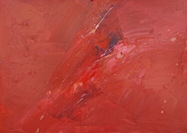 Schilderij getiteld "blood flower" door Dazhao Su, Origineel Kunstwerk, Olie