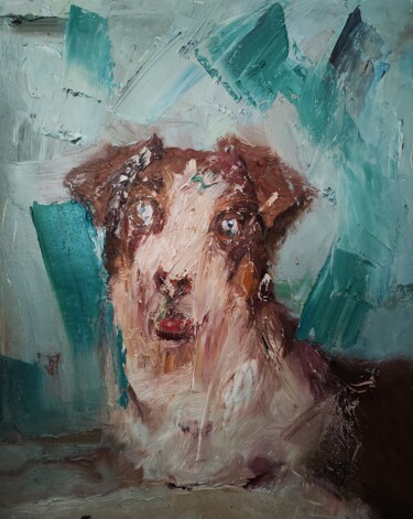 Malarstwo zatytułowany „silly dog” autorstwa Dazhao Su, Oryginalna praca, Olej