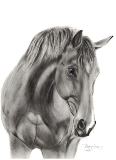 Картина под названием "Horse Neon by Deima…" - Deimante Bruzguliene, Подлинное произведение искусства, Масло