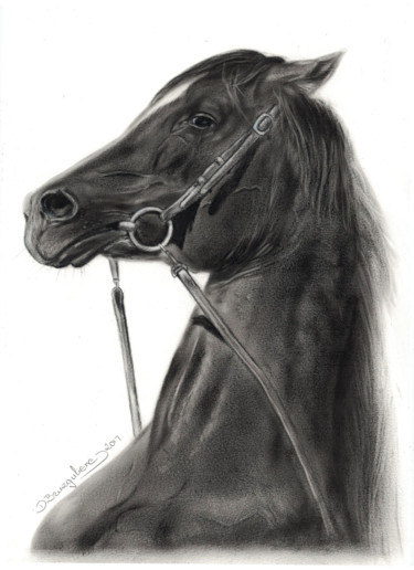 Pintura intitulada "Oil painting horse…" por Deimante Bruzguliene, Obras de arte originais, Óleo