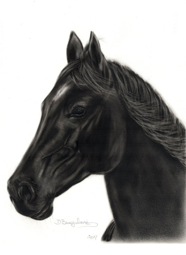 Malerei mit dem Titel "Painting Oil horse…" von Deimante Bruzguliene, Original-Kunstwerk, Öl