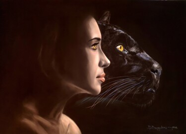 Dibujo titulada "Panthera - Original…" por Deimante Bruzguliene, Obra de arte original, Lápiz