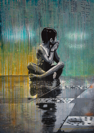 Картина под названием "FOR A BETTER FUTURE" - Db Waterman, Подлинное произведение искусства, Акрил Установлен на Деревянная…