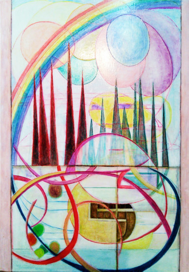 Pittura intitolato "Sognando-il-futuro" da Daniele Bassetto, Opera d'arte originale, Olio