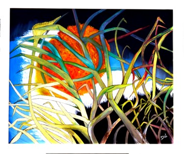 Peinture intitulée "40-monde-marin-huil…" par Did, Œuvre d'art originale, Huile