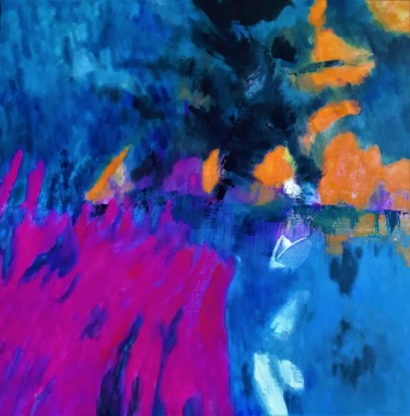 Картина под названием "Ouragan" - Dominique Casanova, Подлинное произведение искусства, Акрил Установлен на Деревянная рама…