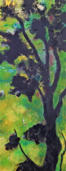 Painting titled "Arbre noir" by Dominique Casanova, Original Artwork, Acrylic