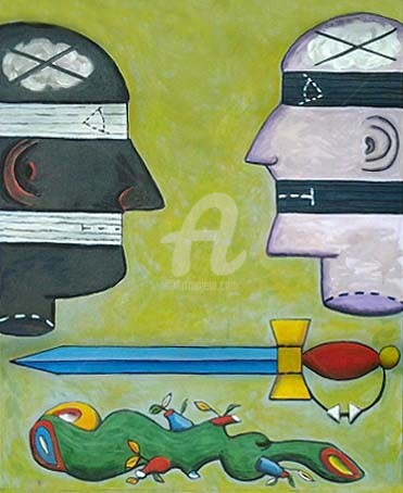 Pintura intitulada "SIN PALABRAS..." por Daniel Jorge Castro Cuccuini, Obras de arte originais, Acrílico