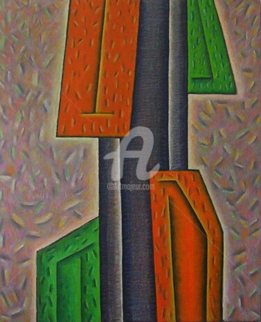 Pintura titulada "columna-80x100-cm-t…" por Daniel Jorge Castro Cuccuini, Obra de arte original