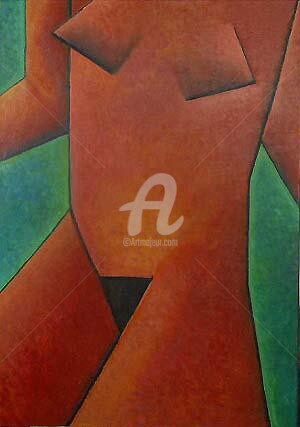 Pintura titulada "desnudo-n-5-70x100-…" por Daniel Jorge Castro Cuccuini, Obra de arte original